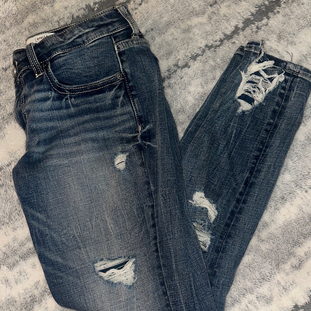 BKE Stella Ripped Indigo Skinny Jeans